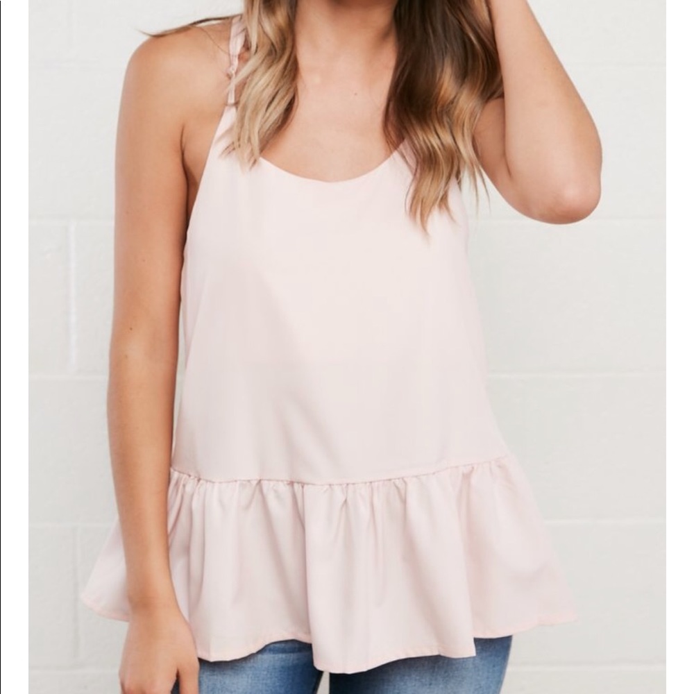 Sz Small Light Pink Dress Up “Robin” Peplum Tank